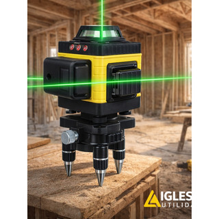 Nível Laser 16 Linhas Verde 4d Hilda Profissional 2 Baterias Recarregável