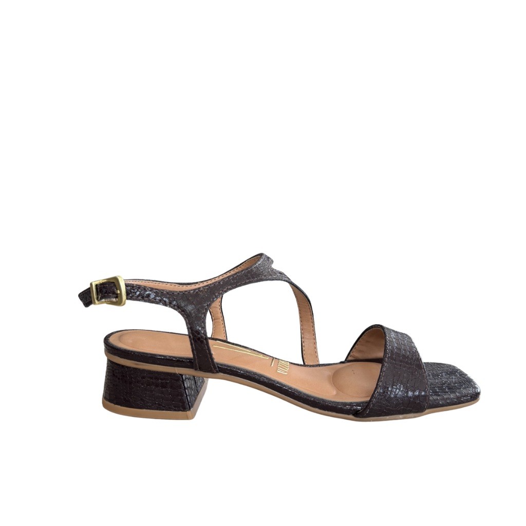 Sandália Feminina Vizzano 6454.141 Croco 3cm Ajustável