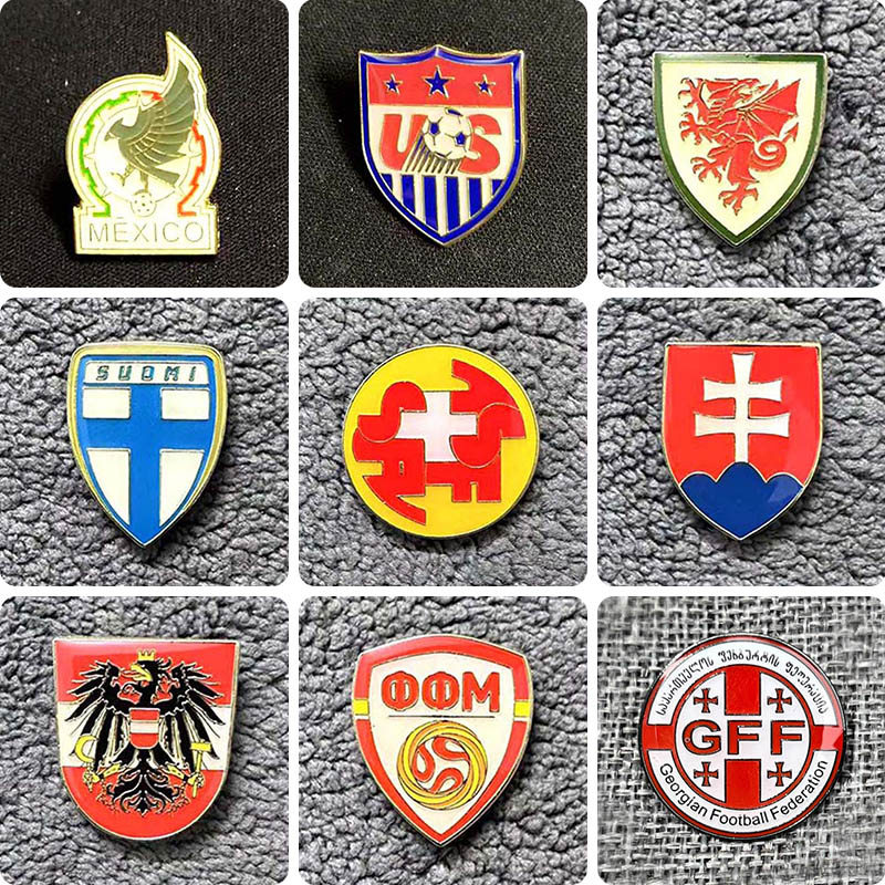 Crachá de lembrança Mexico Broche de Metal America com emblema de lembrança da Copa do Mundo Áustria
