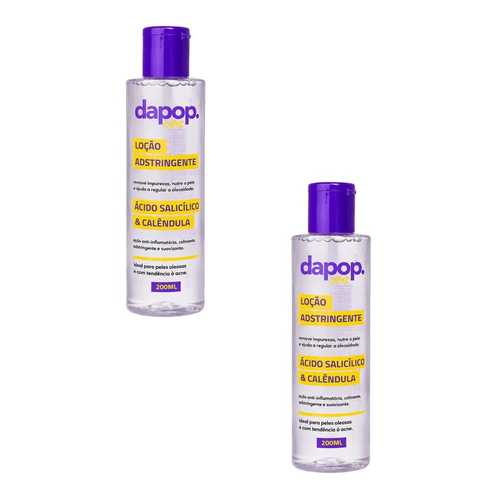 Kit 2 Loção Facial Adstringente Dapop 200ml Calêndula