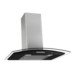 Coifa de Parede Terim Vidro Curvo 60cm Inox com Touch Preto 220V