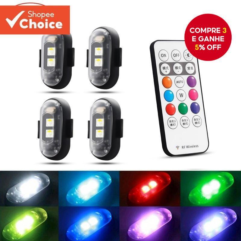 Motocicleta LED RGB Luz De Advertência Sinal Do Carro Drone Com Remota 7 Cores Indicador Segurança Mini Luzes USB