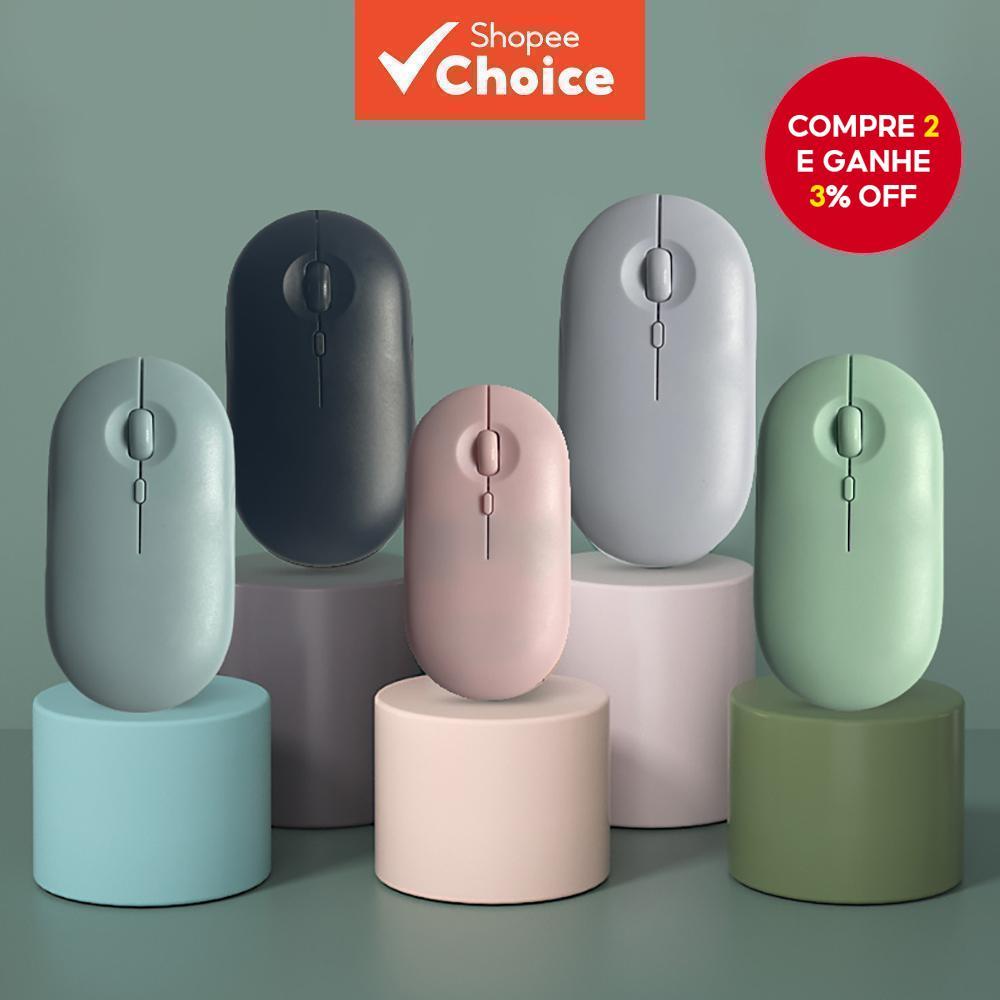 Mouse Bluetooth Sem Fio Recarregável Modo Duplo BT5.2 2.4G DPI Clique Silencioso Para PC Mac Laptop