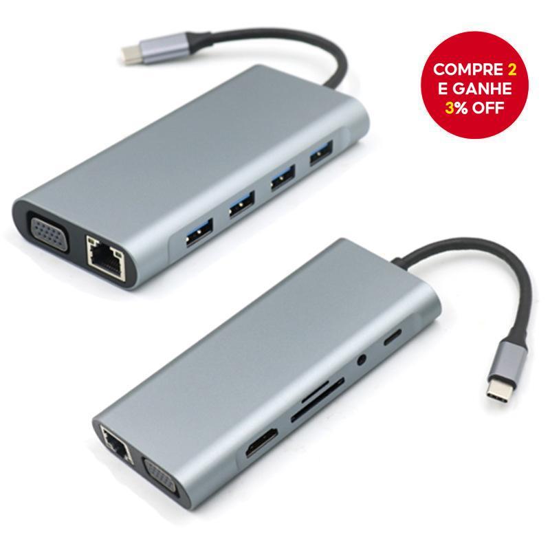 Vga Para Tipo c 4K HDMI USB 3.0 Adaptador Hub Dock MacBook Pro Air Laptop 11 Em 1