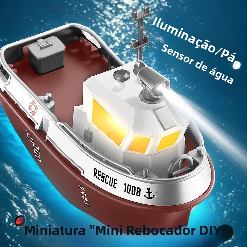 1 : 32 rc Barco mini Recarregável De Alta Velocidade Lancha De Controle Remoto Rebocador Brinquedo Modelo De Com Capaz D