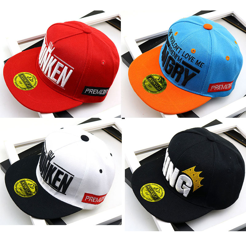 Frete Grátis Boné infantil bordado ANGRY KING coroa chapéu hip hop streetwear desenho cartoon
