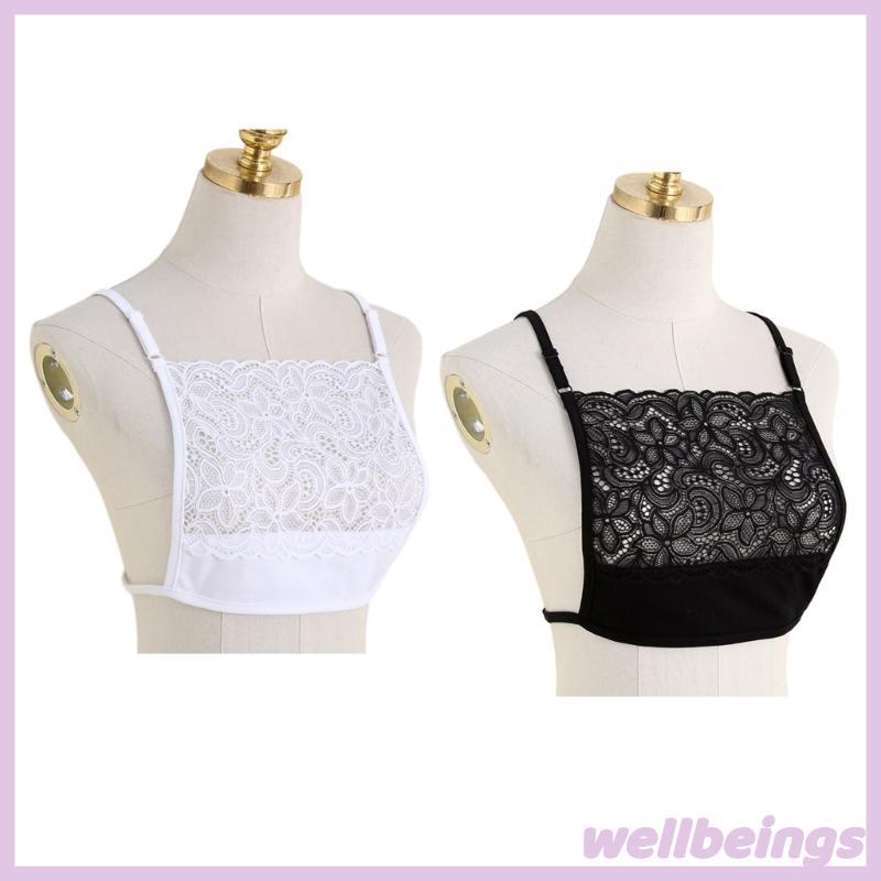 Bem Floral Renda Simulada Camisola Sutiãs Decote Capa Sobreposição Painel Colete Envolto Peito Bandeau Para Men