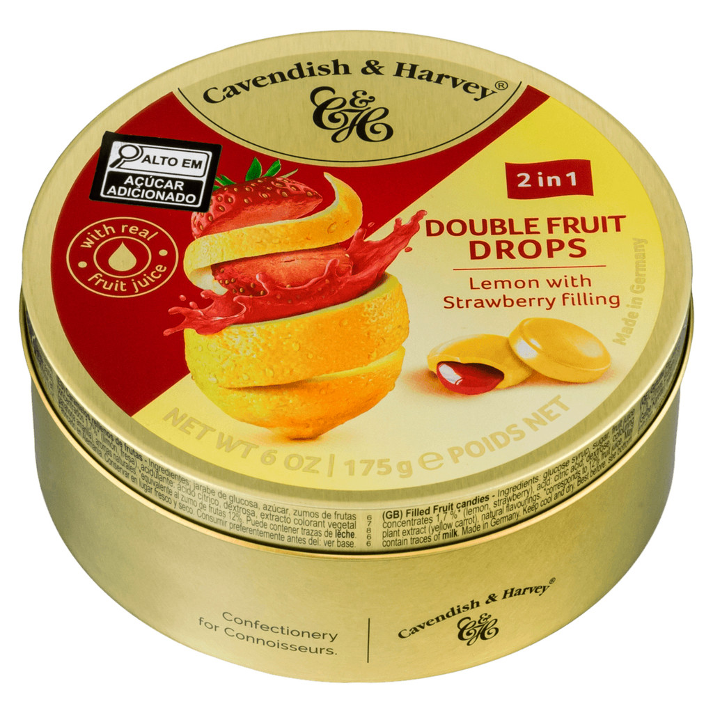 Bala Alemã Cavendish e Harvey Duo Fruit Lemon filled Strawberry 175g