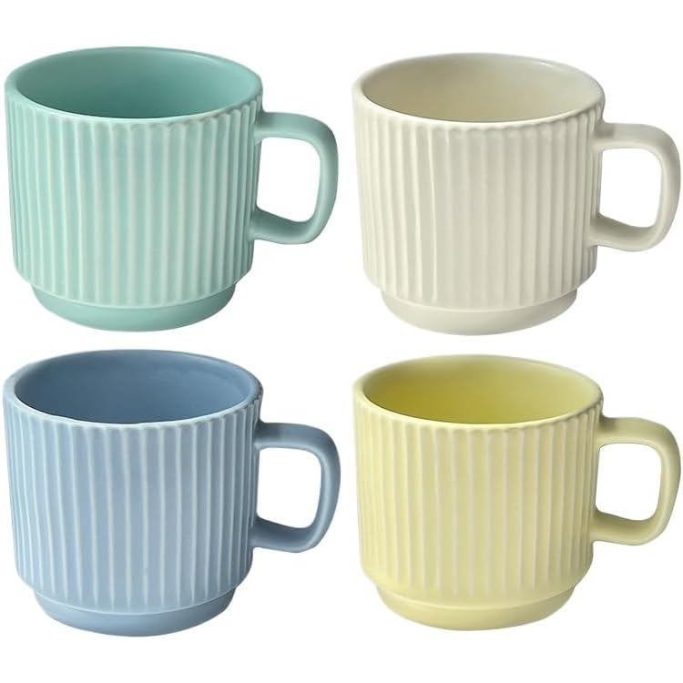 Xícara de café de 8,8 onças, adequada para latte, chá quente, cappuccino, chocolate quente, multicolorida, xícara de cer
