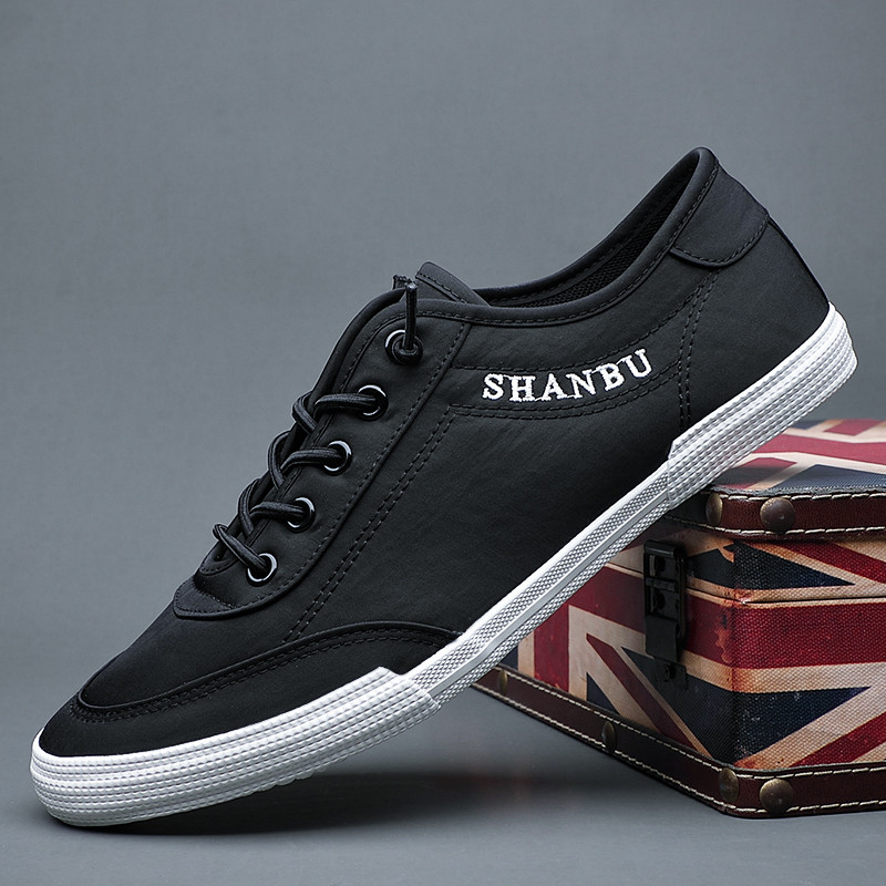 Sapatos de lona sapatos masculinos na moda rendas respirável sapatos casuais estudantes de verão All-Match sapatos branc