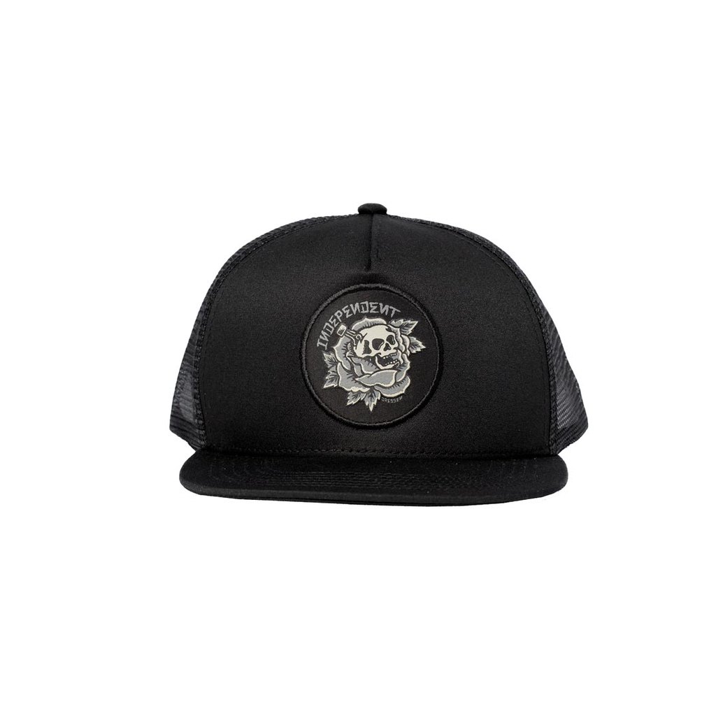 Boné Independent Trucker Dressen Skull Rose - Preto