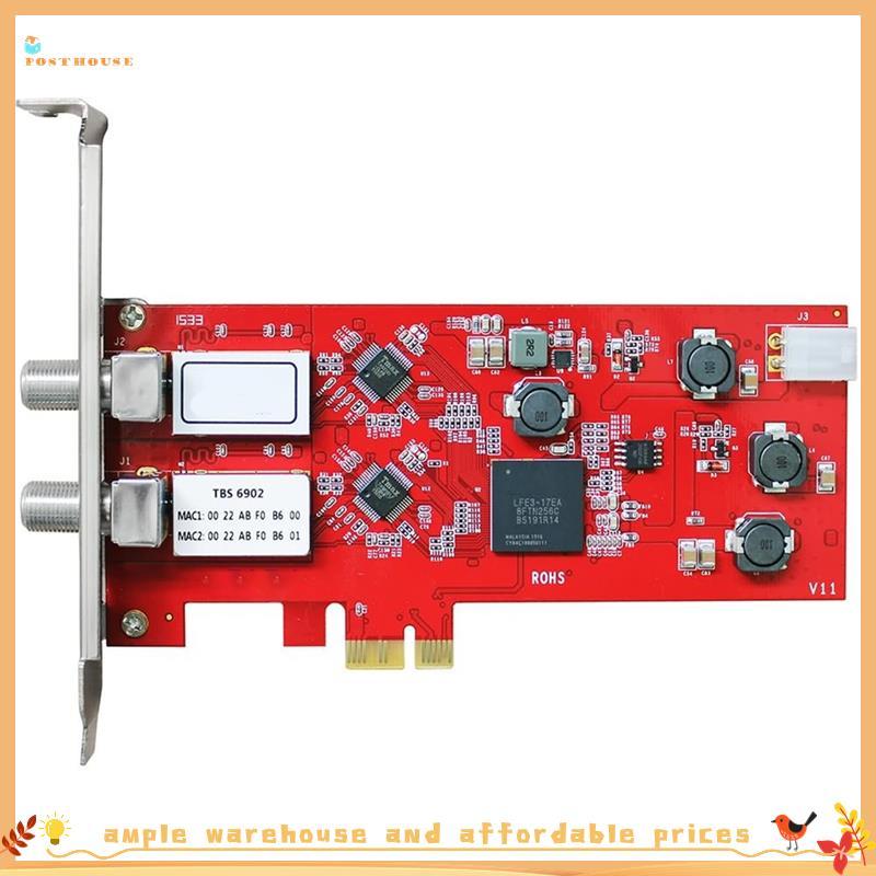Placa PCIe Dupla DVB-S2 2x LNB De Captura De Vídeo QPSK BPSK Para Gravação De Transmissão De TV FTA Canal Assistindo Rec