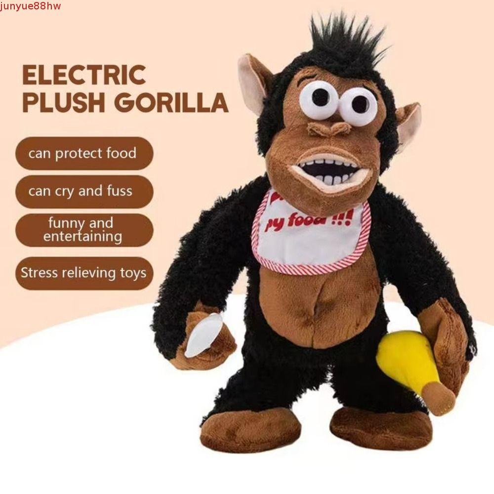 Brinquedos De Pelúcia De Macaco JUNYUE , Gorila Chorando Comendo Brinquedo Elétrico Em Movimento De Banana , Fofo