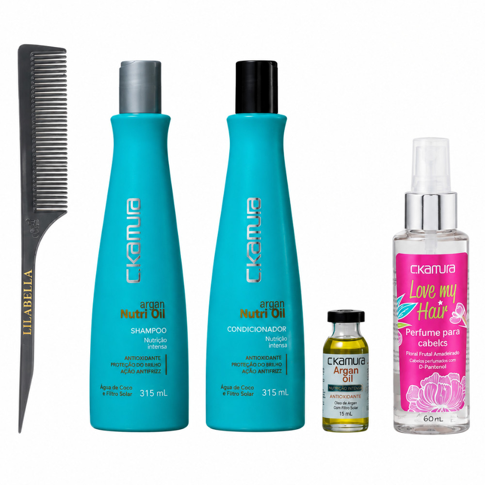 Kit C.Kamura Argan Perfume Capilar + Pente Lilabella