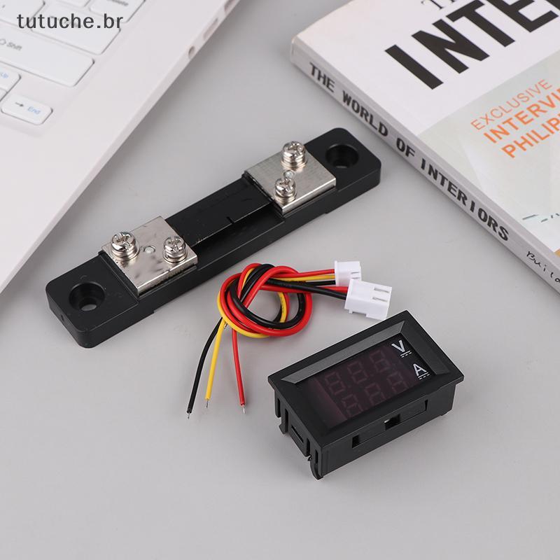 TU Mini Voltímetro Digital Amperímetro DC 0-100V 50A Amp Volt Tensão Medidor De Corrente Detector Testador 0.28 " Displa
