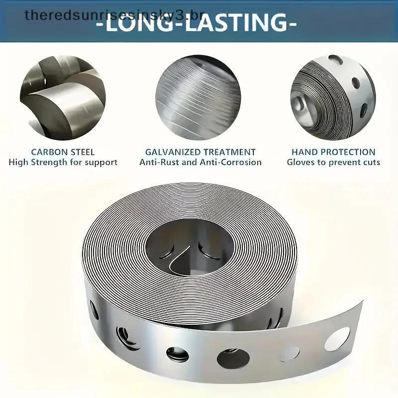 TSBR 1 Rolo De Fita De Ferro Galvanizado Pré-Perfurada Metal Multi-slot Para Suporte E Trabalho Em Chapa Metálica .