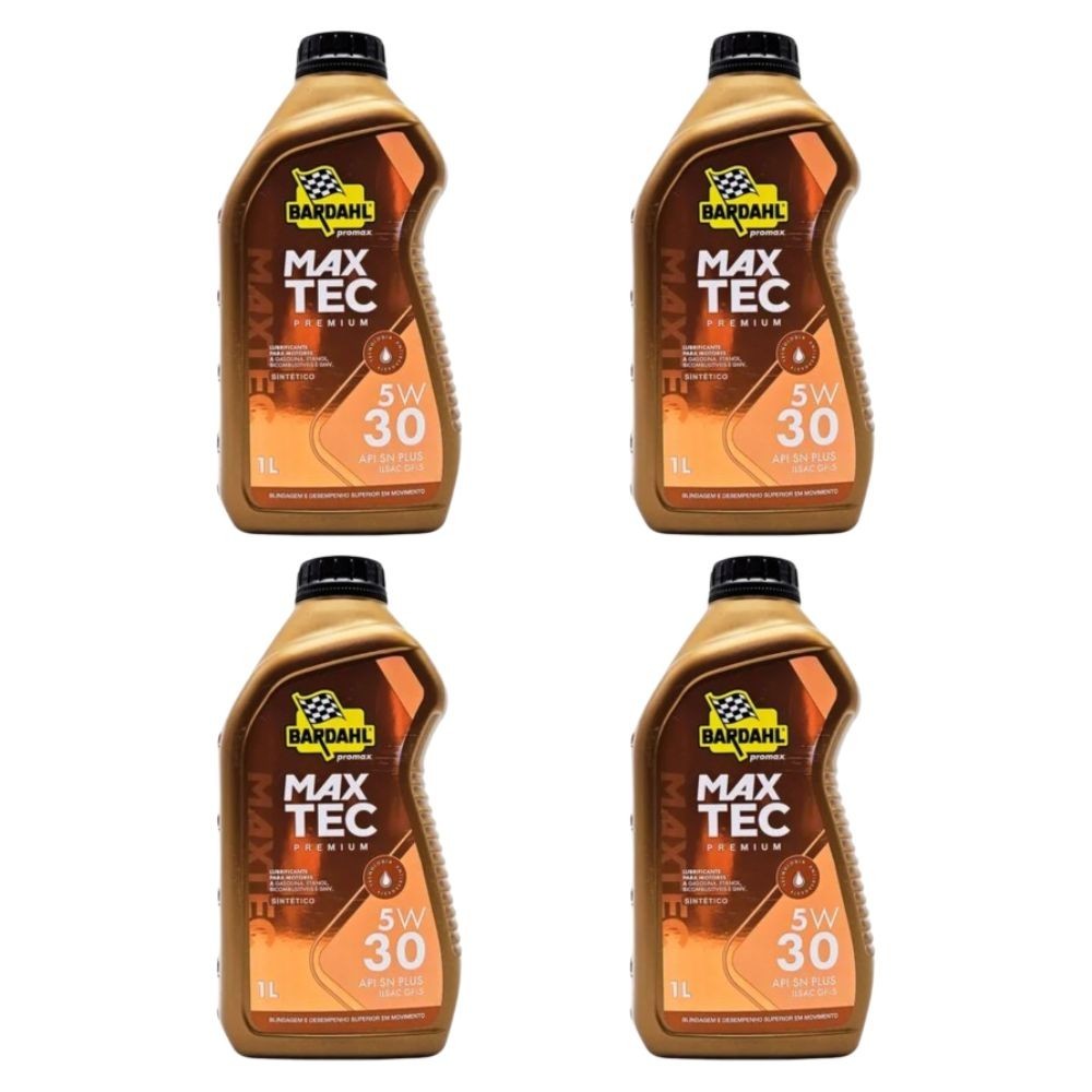 Kit 4 óleo Motor 5w30 Sintético Bardahl Maxtec Premium 1l