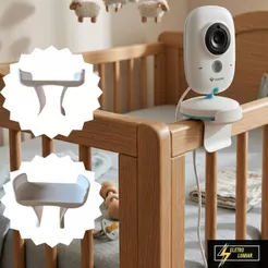 Suporte Universal Para Câmera De Babá Eletrônica Compativel VB603 Ajustável Sem Furos