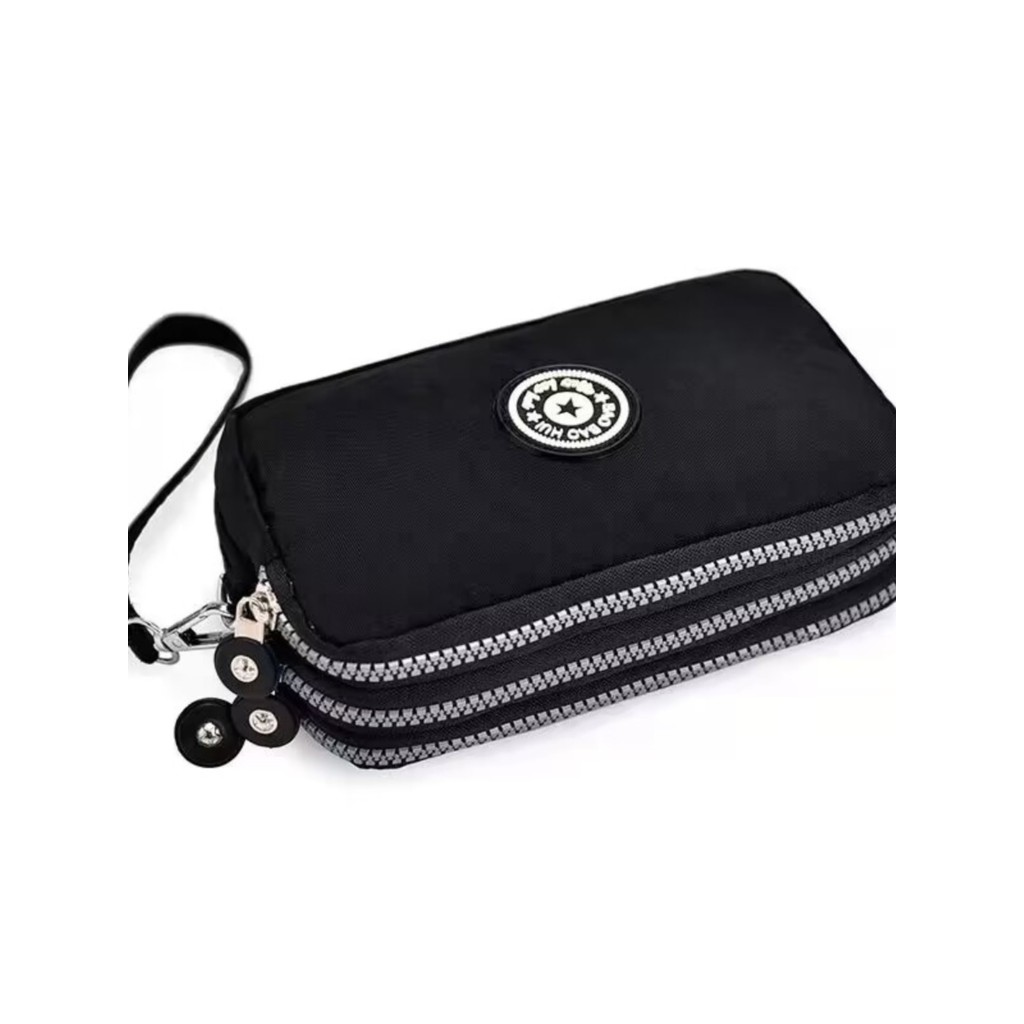 Moda bolsa Mini saco três zíper moeda bolsa do telefone móvel embreagem portátil saco chave bolsa feminina pequeno saco