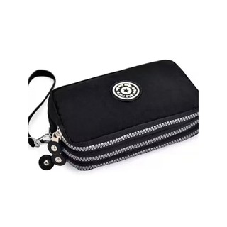 Moda bolsa Mini saco três zíper moeda bolsa do telefone móvel embreagem portátil saco chave bolsa feminina pequeno saco