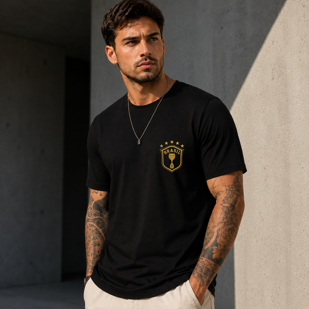 Camisa Camiseta Blusa Masculina Brasil Retrô Street Wear Casual 100% Algodão Premium Envio Imediato