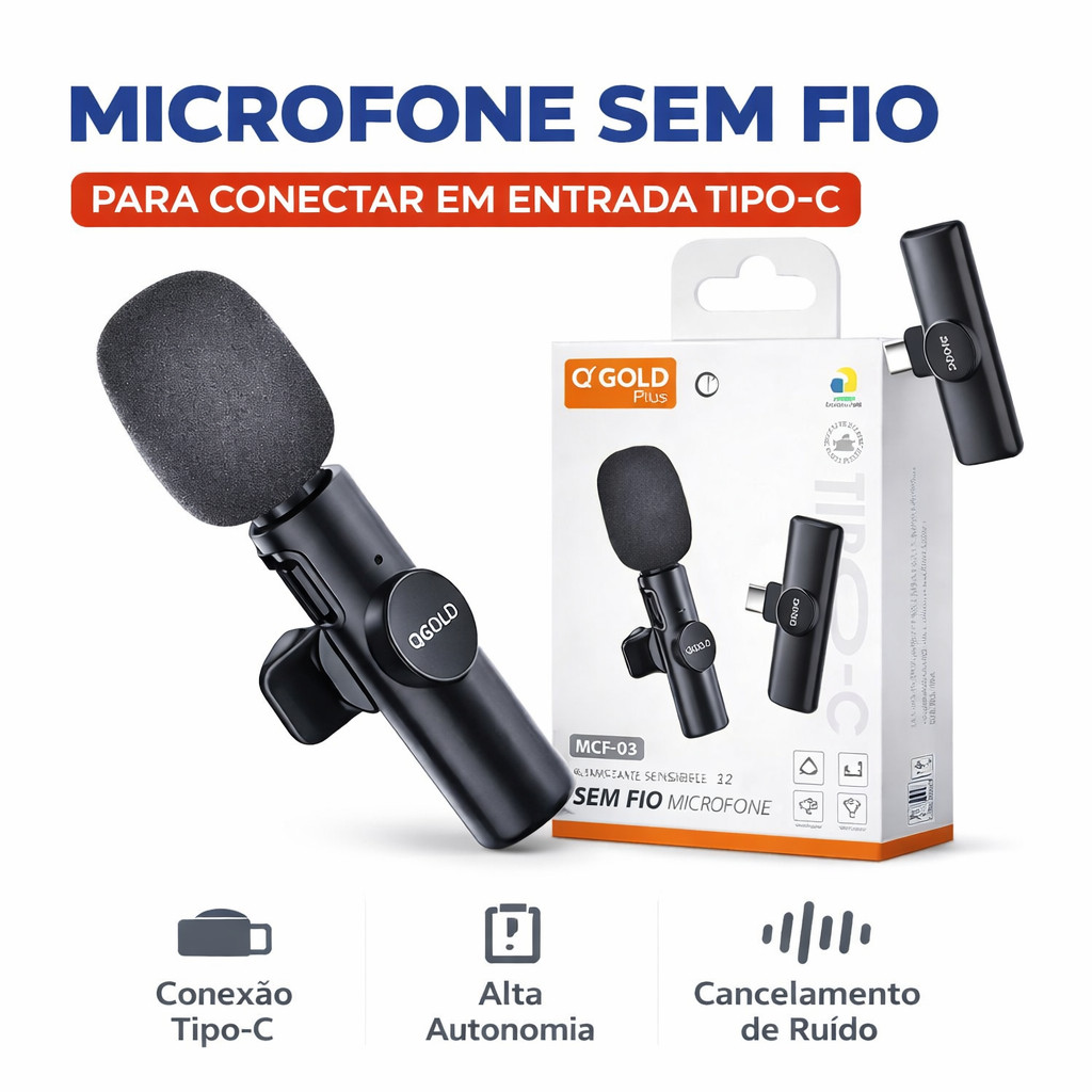 Mini Microfone De Lapela Bluetooth Sem Fio K9 Vlog Compatível Com iPhone E Tipo-C Alta Qualidade