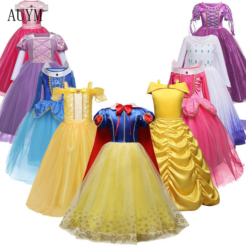 Fantasia de Princesa Branca de Neve, Sofia, Rapunzel e Elsa para Meninas, Vestido de Festa de Aniversário, Fantasia de H