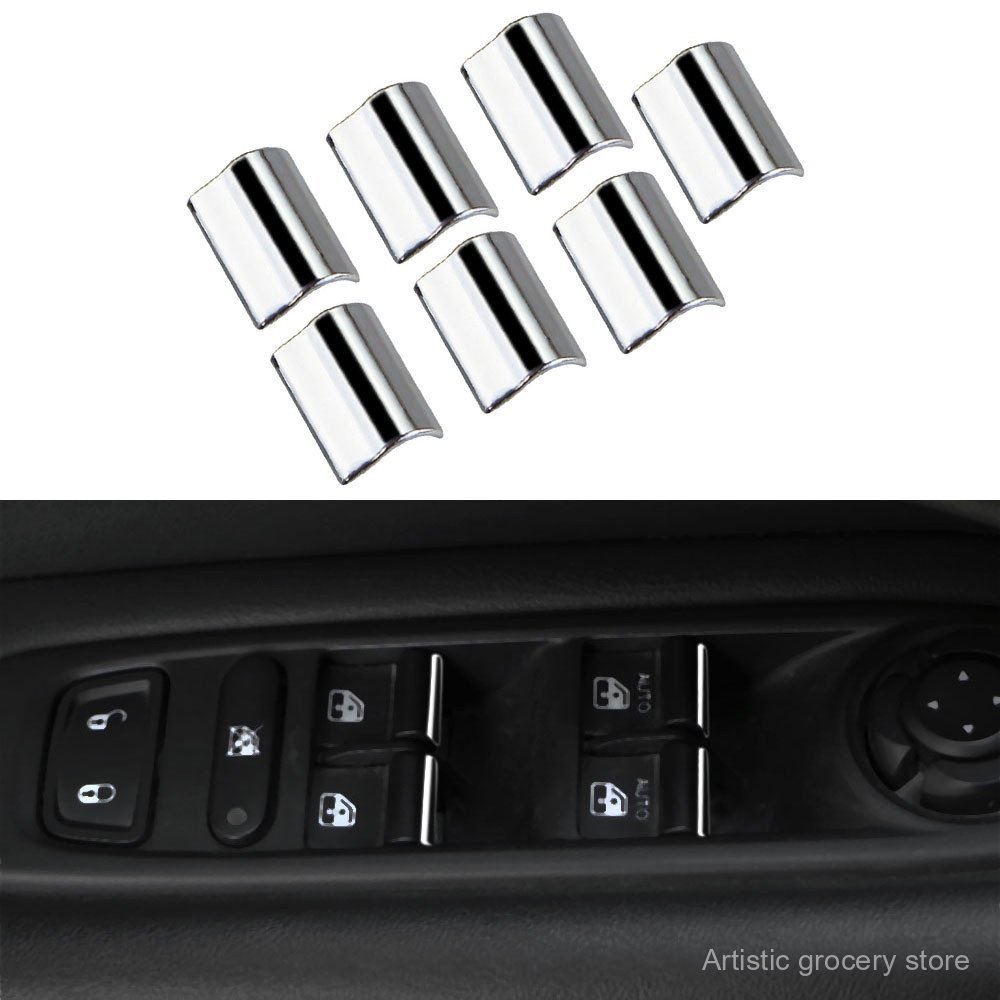 Adequado para Jeep Renegade 2015-2021 e Compass 2017, conjunto de 7 peças de adesivos decorativos para botões de control
