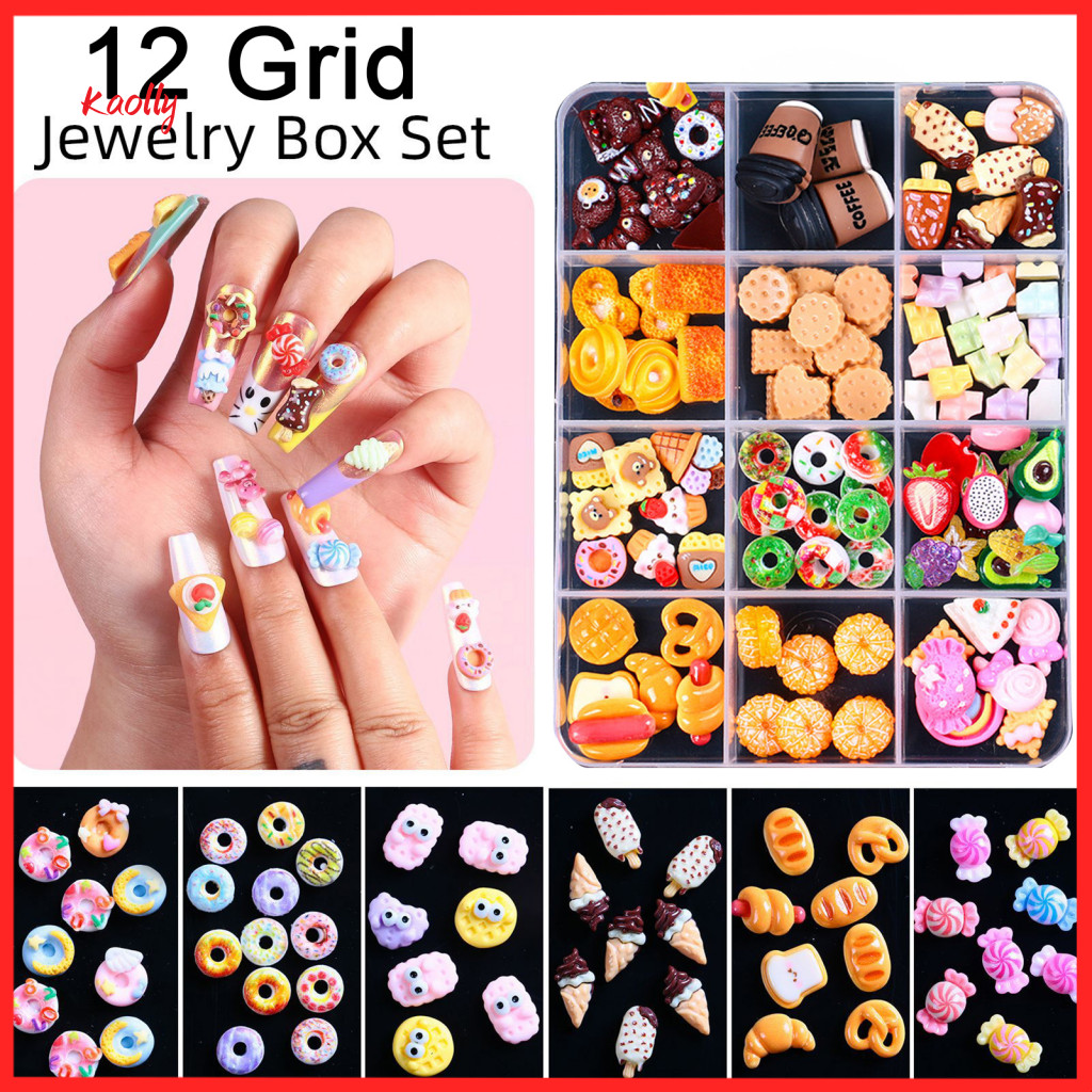 Nail Charms Set 3d Art Assorted Mini Acrylic Resin Decorations for Diy Design Jewelry Craft Accessories Perfect for Mani
