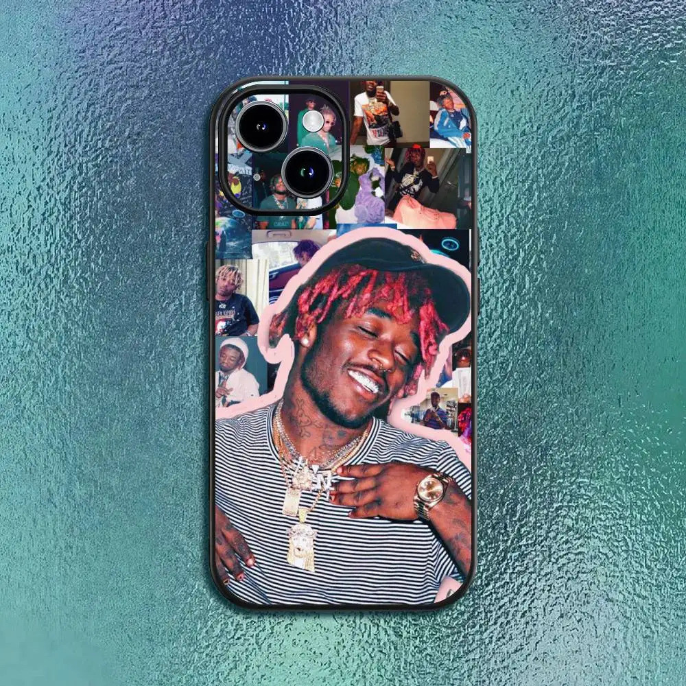 Capa de Telefone TP-3 Rapper L-Lil U-Uzi V-Vert para iPhone 12 13 14 15 16 17 Pro Max Plus, Preta Clássica, Capa Macia
