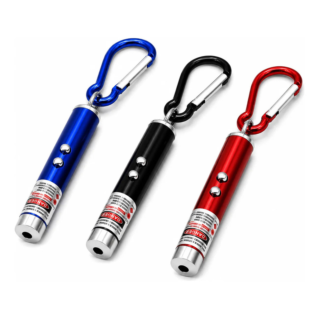 Kit 3 Chaveiros Laser Lanterna Led Pointer Uv Gato Brincar