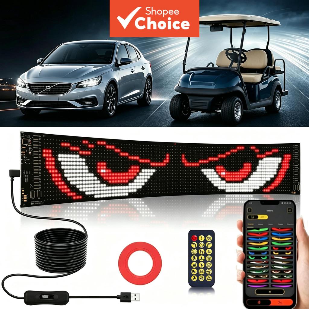 Adesivos Eletrônicos De Carro Com Painel De Matriz De Sinal LED De Olhos De Diabo Programáveis