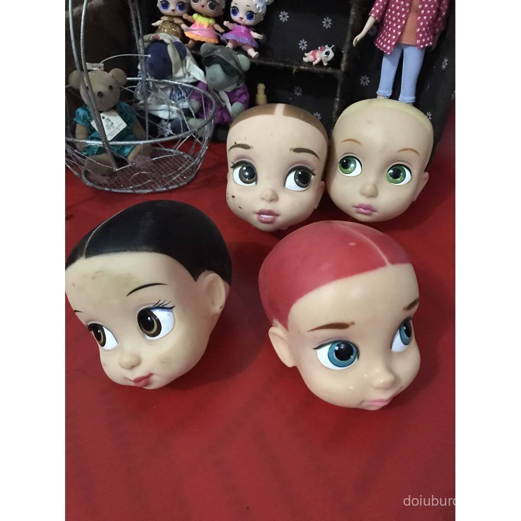 Peças soltas: Cabeça de boneca Fat Saloon, Princesa Sereia Belle de cabelos longos, Xiao Wai, Boneco Careca Abu, Acessór
