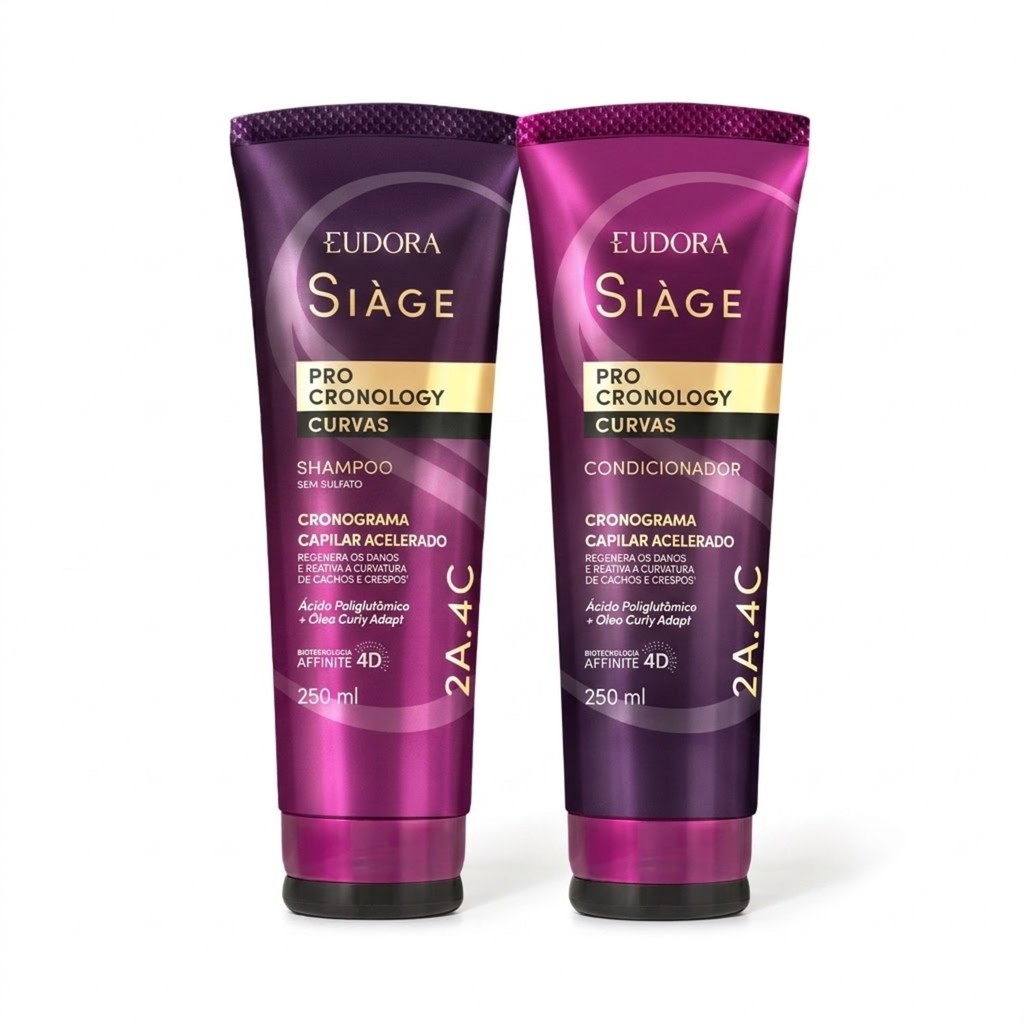 Combo Siàge Pro Cronology Curvas: Shampoo 250ml + Condicionador 250ml