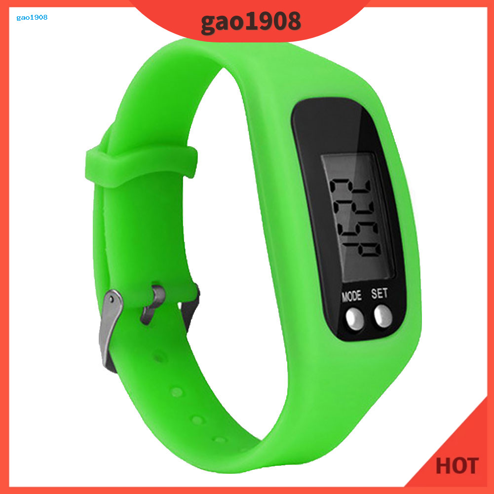 GAO * Esporte Correndo Silicone Pedômetro Calorias Contador De Passos Pulseira De Relógio Digital