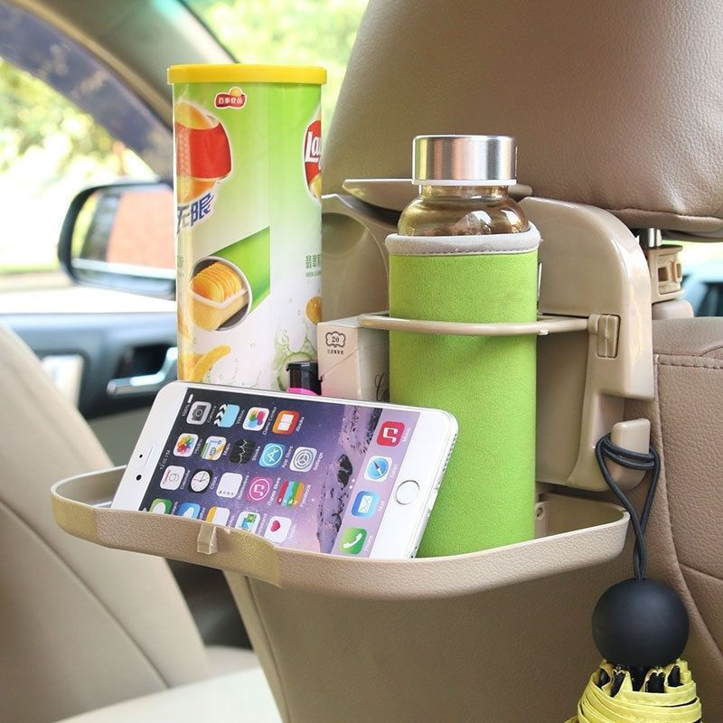 Mesa de jantar dobrável para o banco traseiro do carro, porta-copos para carro, mesa portátil multifuncional para encost