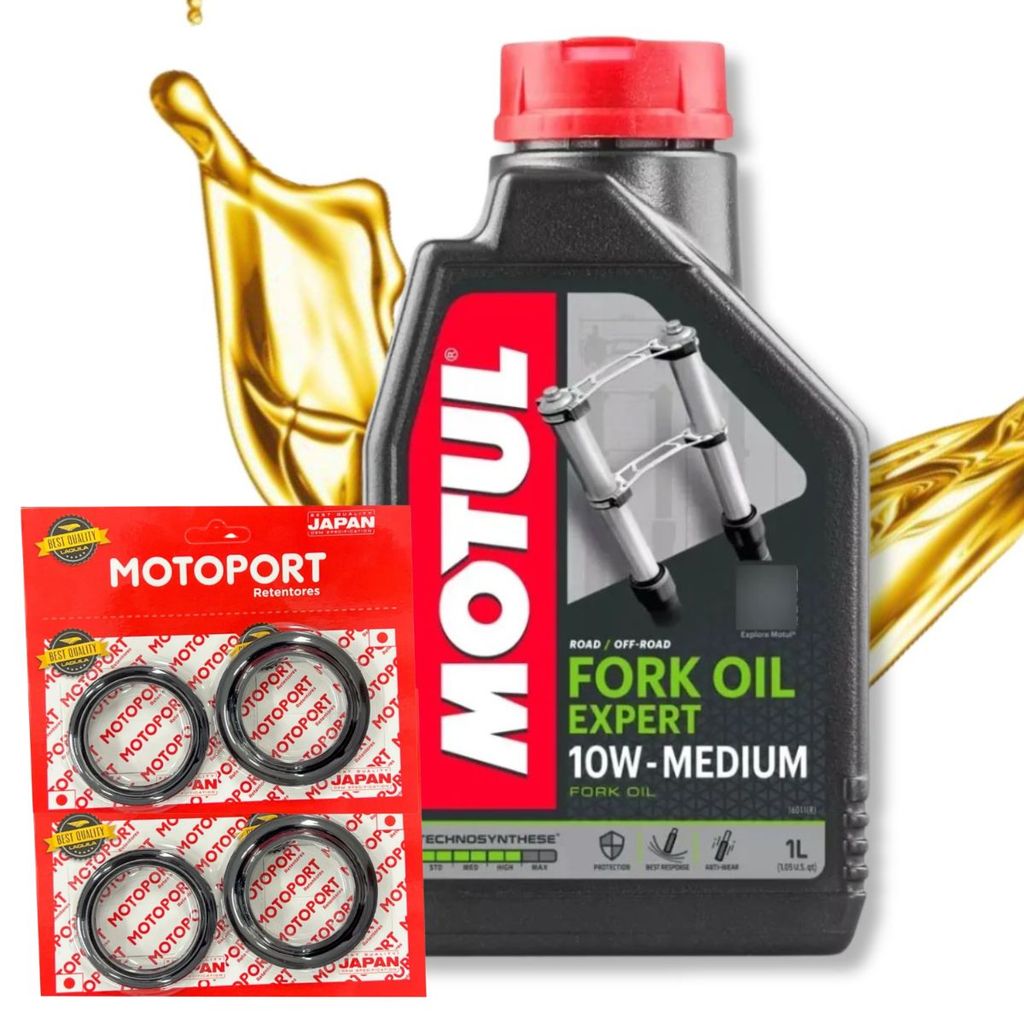 Óleo Bengala Cb 600f Hornet / Cbr 600rr / Xre 300 Sahara Motul 10w + Retentores e Guarda Pó