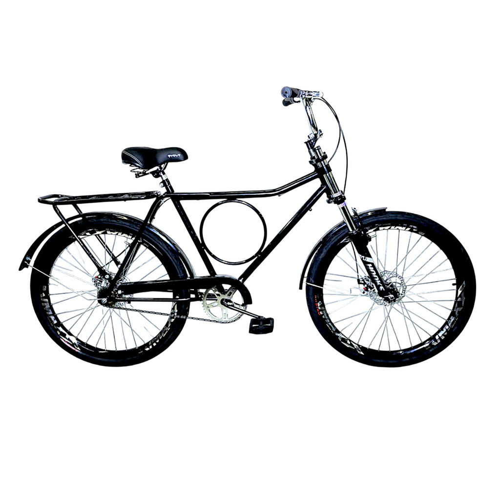 Bicicleta Aro 26 Barra Forte Sem Marcha Aro Vmax Adesivo Cromado Freio Disco DRX