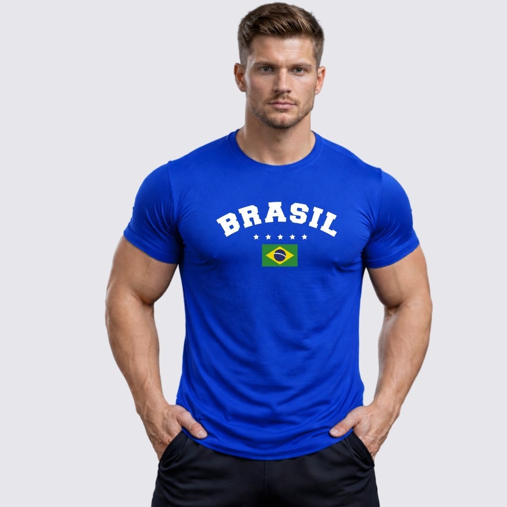 Camiseta Brasil Dry Fit Unissesx Masculino Feminino 04 Corrida Treino Academia Esporte SeleçãoTorcida Leve