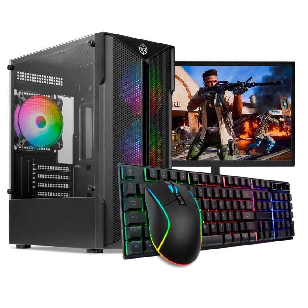 PC Gamer, Intel Core i5, GT 610 2GB, 8GB DE RAM, SSD 240GB, Completo com Monitor, Periféricos + Adaptador Wi-Fi