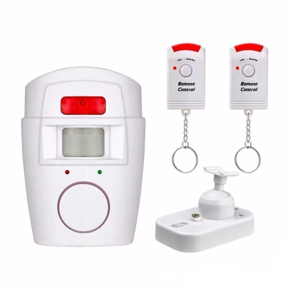 Kit Alarme De Segurança Sem Fio Sensor Presença 105dB + Controles E Suporte
