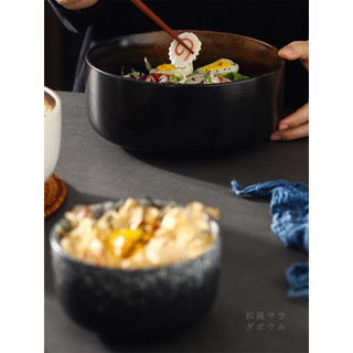 Tigela de sopa de cerâmica estilo japonês, tigela criativa de arroz doméstica, tigela grande exclusiva para salada única