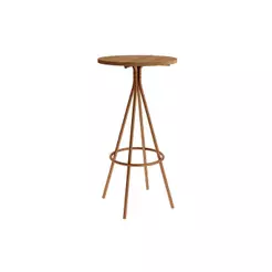 Mesa de Sala Jantar 1575 Base Aço c/ Tampo Madeirado 60 cm Freijo c/ Rose - Carraro