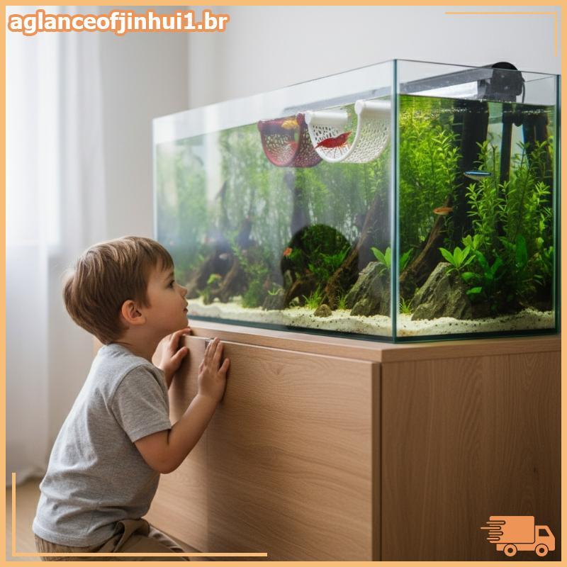 [AGBR] Betta Fish Flutuante Hammo E Anel De Alimentação Cesta De Plantas Multifuncional Descanso De Tanque De Aquário Es