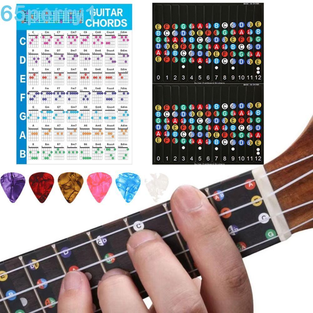 PERRY1 Pôster De Acordes De Guitarra , Gráfico Prática Codificado Por Cores De Papel Revestido , De Vinil Impresso