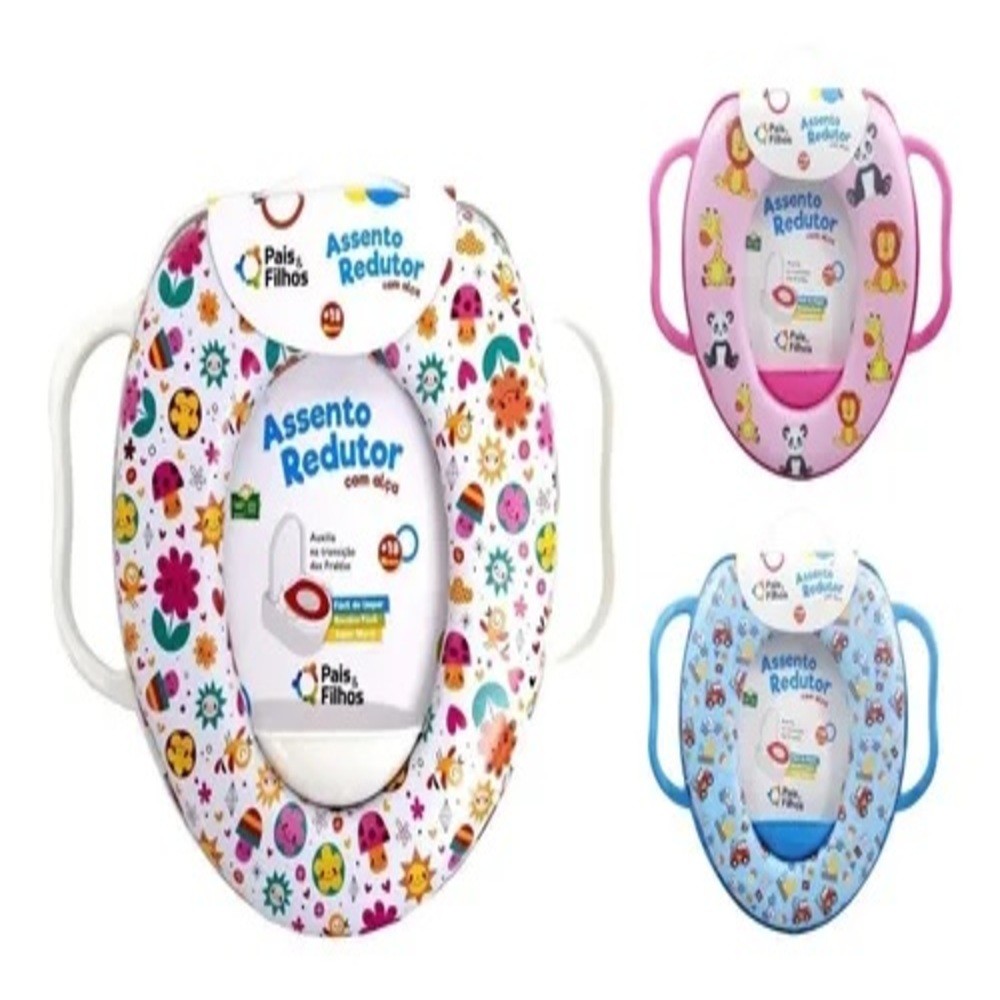ASSENTO SANITARIO INFANTIL COM ALÇAS REDUTOR PARA VASO ADAPTADOR TRONINHO ACOLCHOADO CRIANÇA BEBE