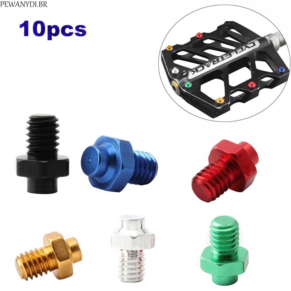 PEWANYDI Parafusos Para Pedal Parafuso Antiderrapante M4 Bicicleta De Estrada Mountain Bike Liga De Alumínio MTB Fixo