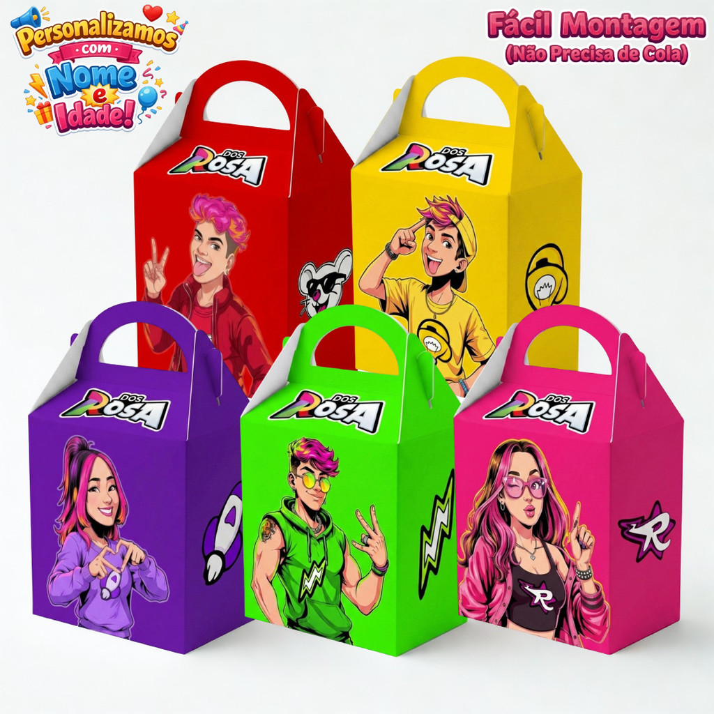 Caixas Maletinha Clube Dos Rosa - Emilly Vick | Lembrancinhas Personalizados Caixinhas Aniversário