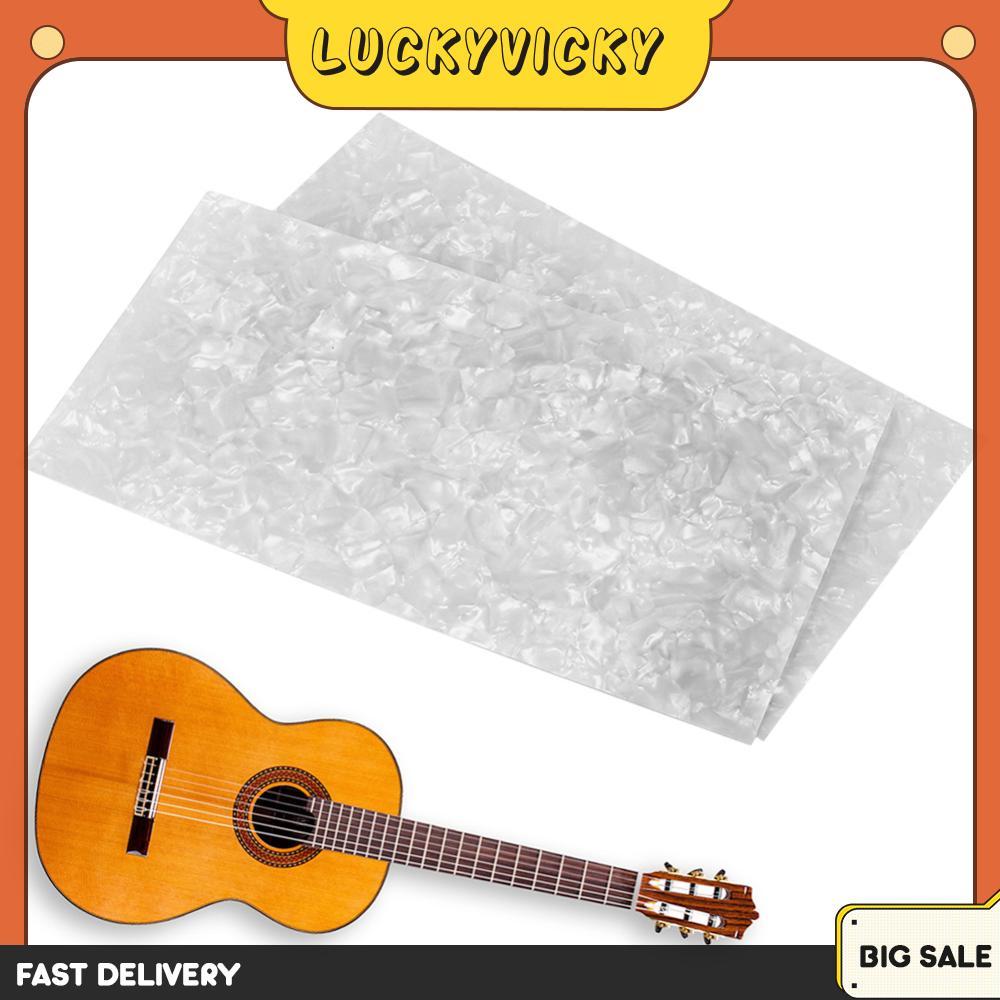 2 Peças De Cabeça De Guitarra De Celulóide Pérola Branca Folheados Folhas De Concha