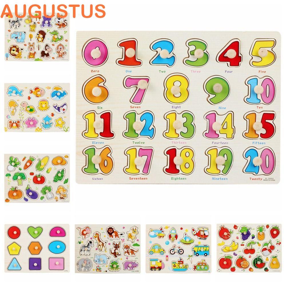AUGUSTUS Puzzle Hand Grab Board , Brinquedos De Quebra-Cabeça De Cultivo 3D , Jogo Cognitivo Montessori